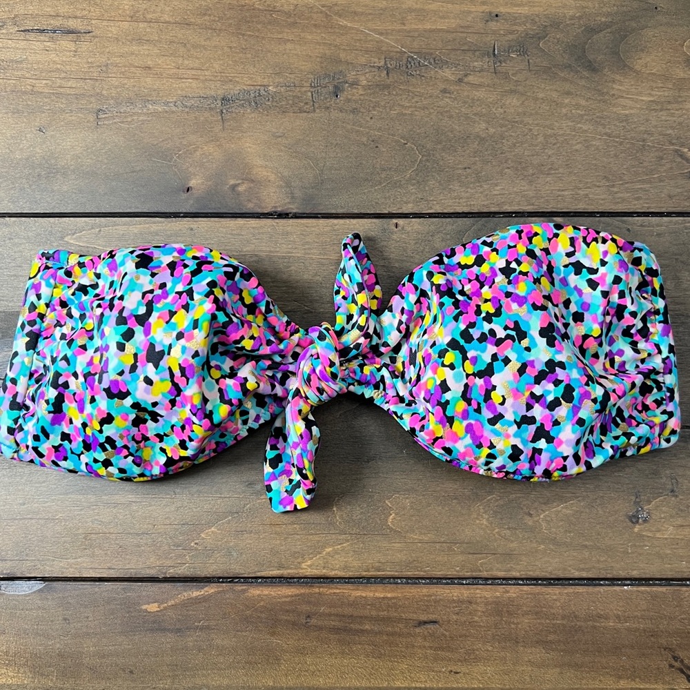 Victoria’s Secret Bikini Bow Top Bright Multi Colored Size S
